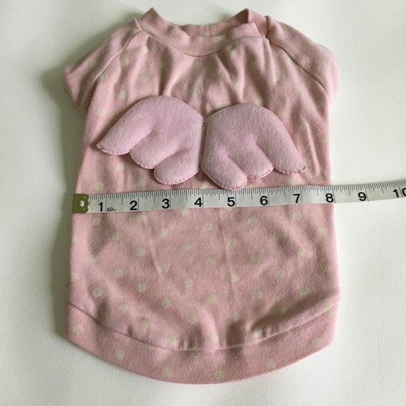 Dog Clothes Pink Fleece Polka Dots with Wing Size Large Made in Korea - Picture 7 of 7